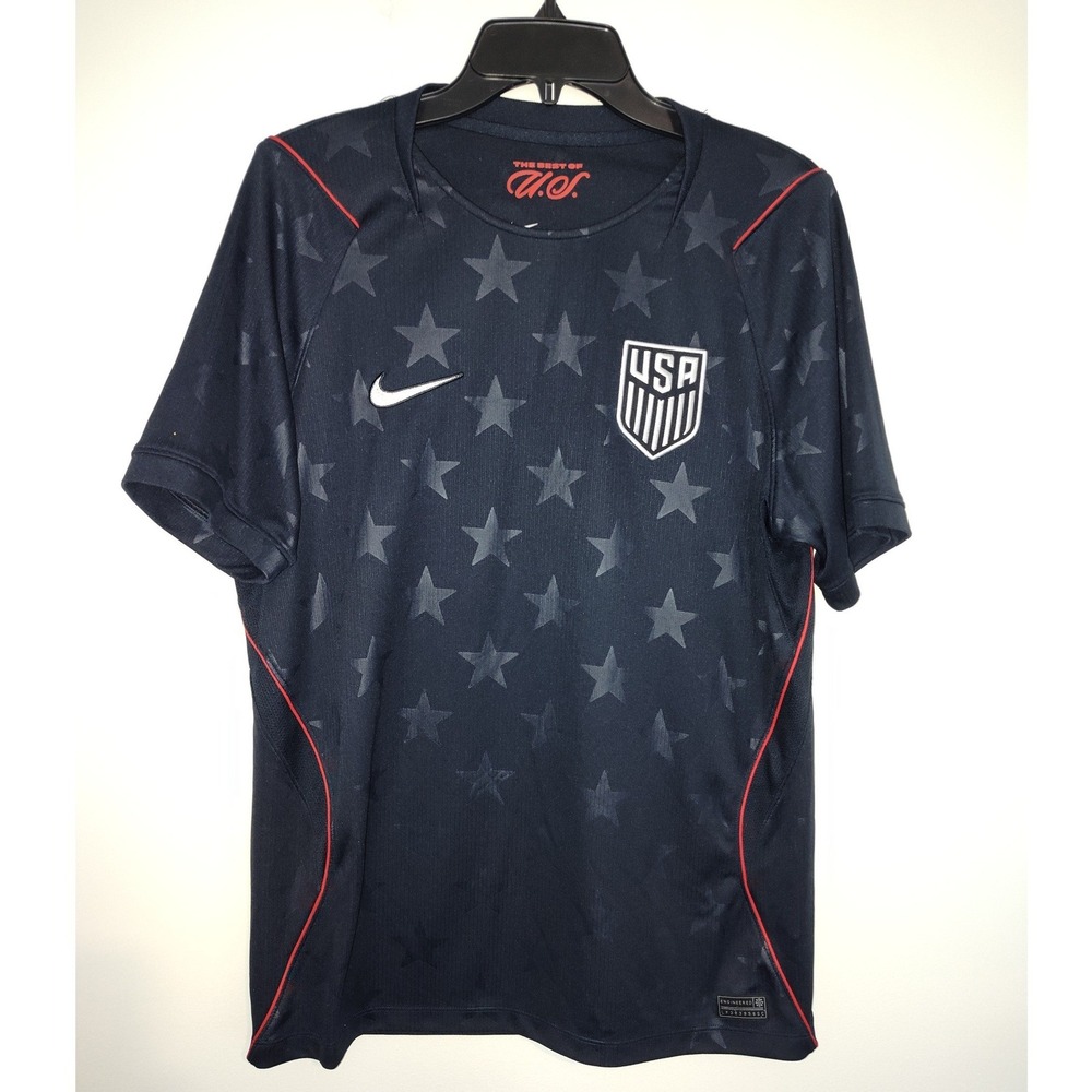 Nike USWNT USA Soccer Jersey Mens M Navy Blue Star Print Dri-FIT LF383956SC